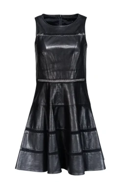Tibi - Leather Cocktail Dress w/ Cutout Details Sz 4
