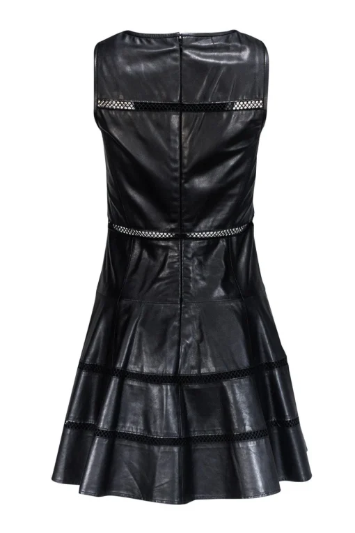 Tibi - Leather Cocktail Dress w/ Cutout Details Sz 4