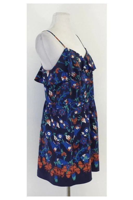 Tibi - Multicolor Floral Silk Spaghetti Strap Dress Sz 8