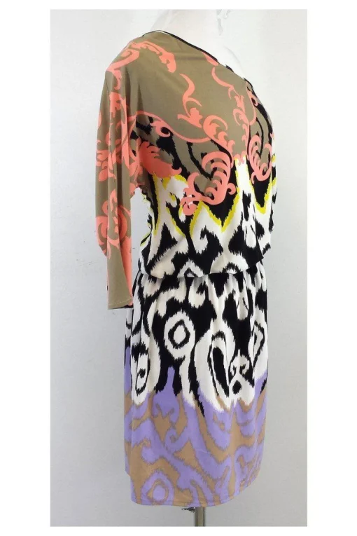 Tibi - Multicolor Print One Shoulder Dress Sz S