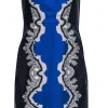 Tibi -  Navy, Cobalt & White Strapless Silk Printed Mini Dress Sz 6