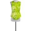 Tibi - Neon Green Floral Sleeveless Top Sz 4