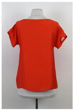 Tibi - Orange Short Sleeve Cut Out Neckline Blouse Sz 0