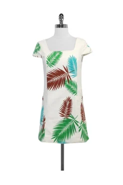 Tibi - White Fern Print Cotton Dress Sz 0
