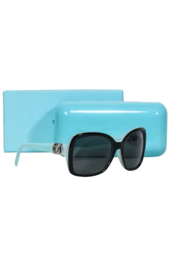 Tiffany & Co. - Black & Robin Egg Blue Square Sunglasses