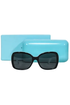 Tiffany & Co. - Black & Robin Egg Blue Square Sunglasses