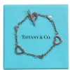 Tiffany & Co. - Sterling Silver Heart Charm Thin Chain Toggle Bracelet