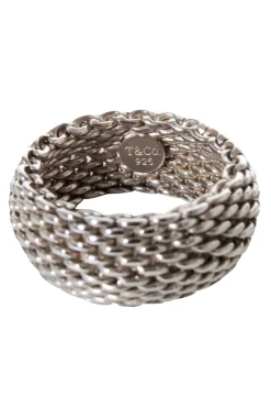 Tiffany & Co. - Sterling Silver Somerset Mesh Weave Ring Sz 7