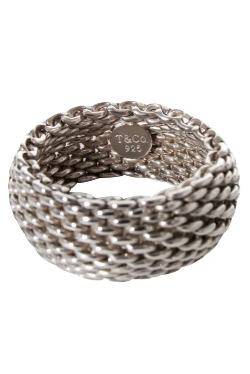 Tiffany & Co. - Sterling Silver Somerset Mesh Weave Ring Sz 7