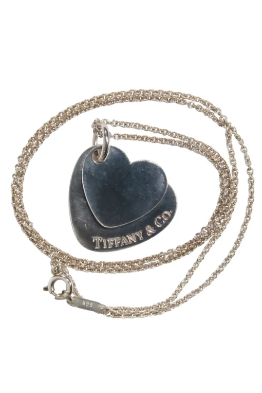 Tiffany & Co. - Sterling Silver Double Heart Tag Necklace