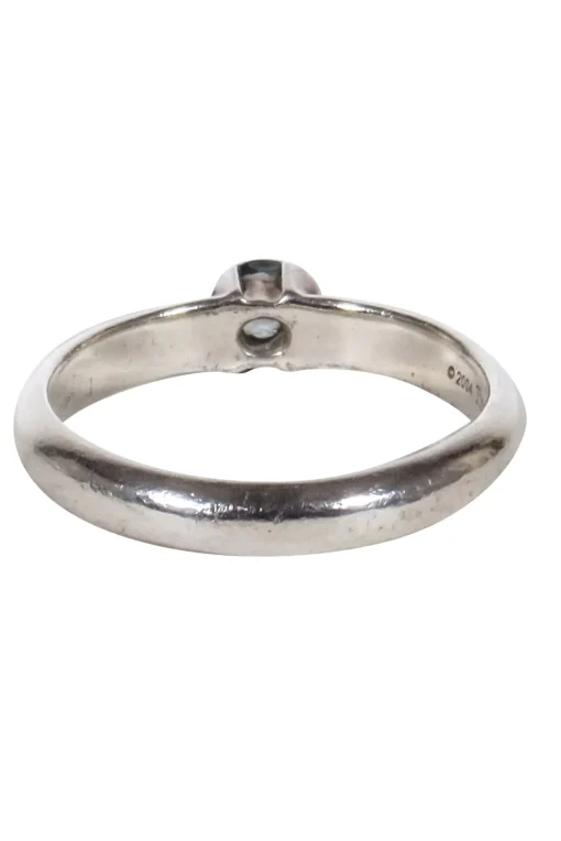 Tiffany & Co. - Sterling Silver Ring w/ Aquamarine Gem Sz 6
