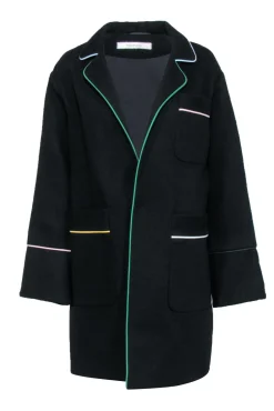 Tiko Paksa - Black w/ Multi Color Trim Detail Coat Sz L