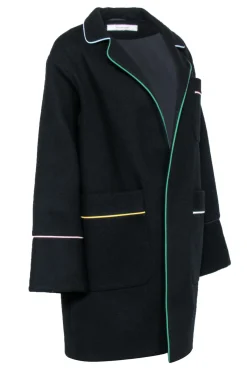 Tiko Paksa - Black w/ Multi Color Trim Detail Coat Sz L