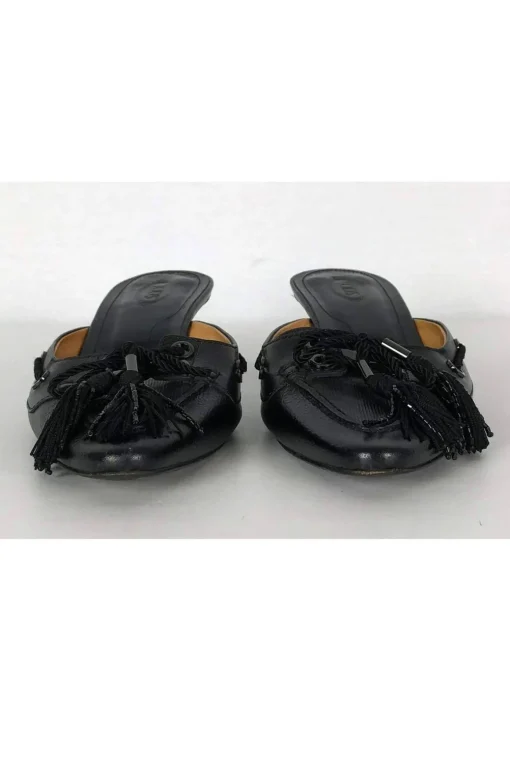 Tod's - Black Pointed Loafer Mules Sz 10