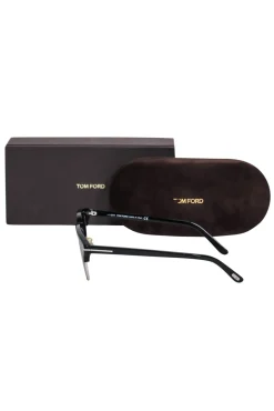 Tom Ford - Black Browline Silver-Toned Sunglasses