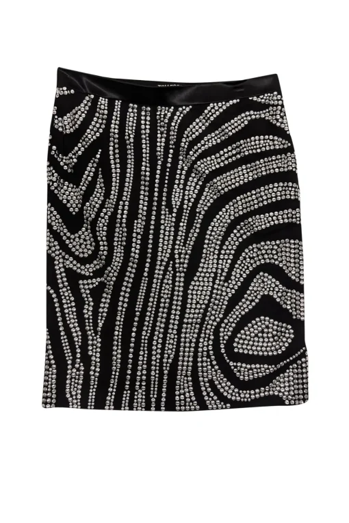 Tom Ford - Black w/ Silver Flat Stud Skirt Sz S