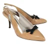 Tom Ford - Nude Patent Leather Slingback Heels w/ Ribbon Bows Sz 9
