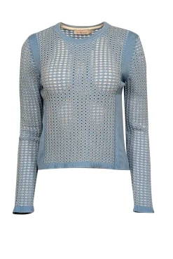 Tory Burch - Baby Blue Open Stitch Sweater Sz M