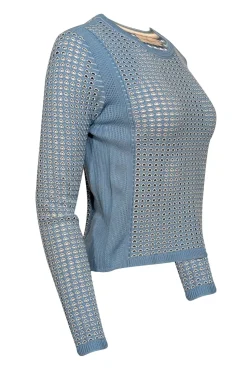 Tory Burch - Baby Blue Open Stitch Sweater Sz M