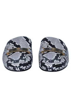Tory Burch - Beige & Black Snake Skin Print Mule Flats Sz 5.5