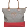 Tory Burch - Beige & Orange "Jayden" Tote Bag
