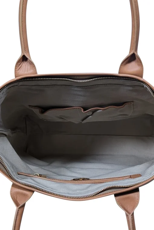 Tory Burch - Beige & Orange "Jayden" Tote Bag