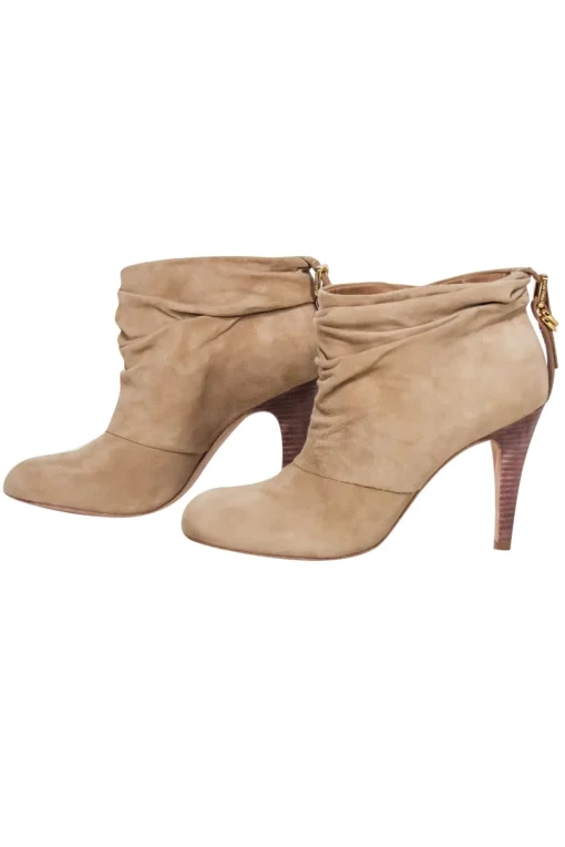 Tory Burch - Beige Suede Heel Booties Sz 7.5