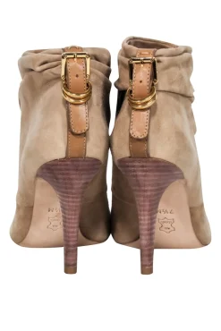 Tory Burch - Beige Suede Heel Booties Sz 7.5