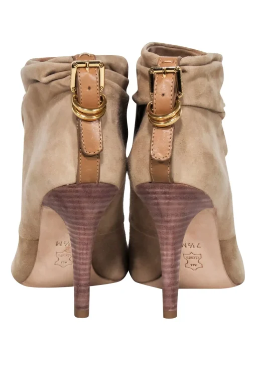 Tory Burch - Beige Suede Heel Booties Sz 7.5