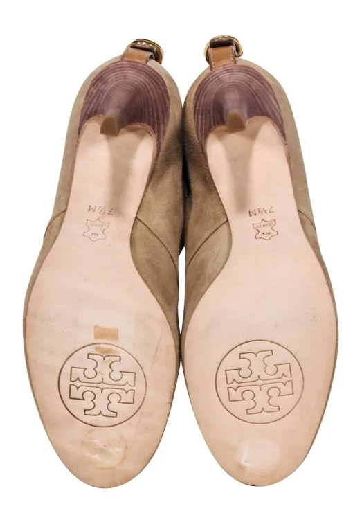 Tory Burch - Beige Suede Heel Booties Sz 7.5