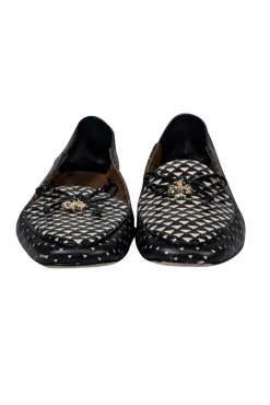 Tory Burch - Black & Cream Triangle Geo Charm Loafer Sz 8.5