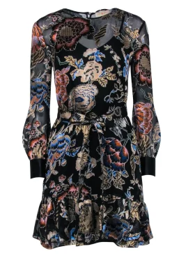 Tory Burch - Black & Multi-Color Floral Shift Dress Sz 2