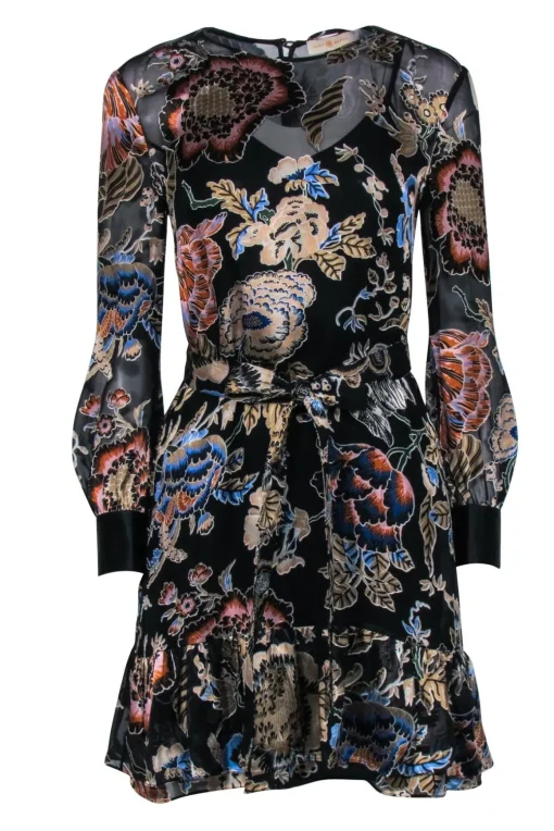 Tory Burch - Black & Multi-Color Floral Shift Dress Sz 2