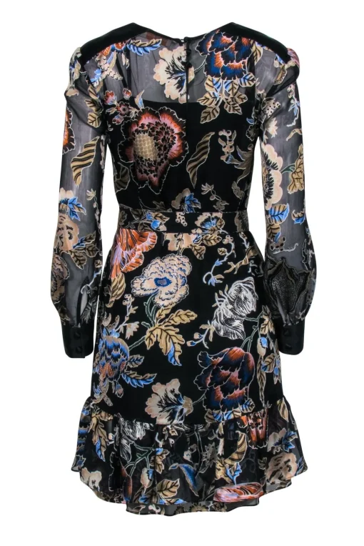 Tory Burch - Black & Multi-Color Floral Shift Dress Sz 2