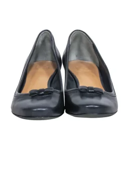 Tory Burch - Black Leather Chunky Heel Pumps Sz 7