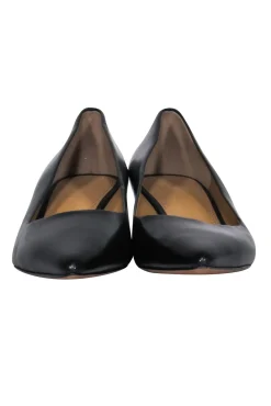 Tory Burch - Black Leather Pointed Toe Kitten Heel Pumps Sz 9.5