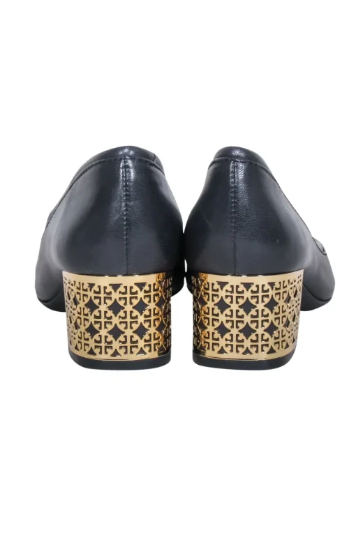 Tory Burch - Black Leather Chunky Heel Pumps Sz 7