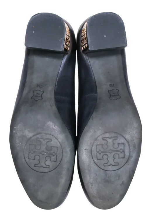 Tory Burch - Black Leather Chunky Heel Pumps Sz 7