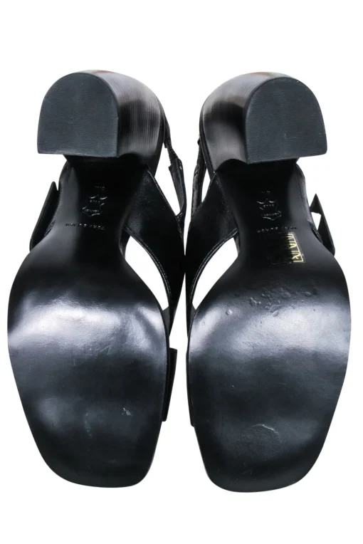Tory Burch - Black Leather Crisscross Banana Heel Sz 8