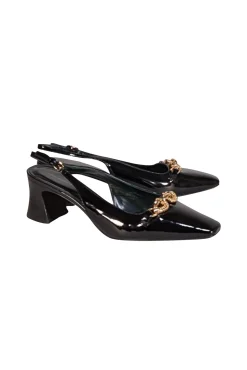 Tory Burch - Black Patent Leather "Jessa" Heeled Slingback Pumps Sz 10