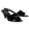 Tory Burch - Black Patent Leather "Aerin" Mule Sandals w/ Logo Sz 9