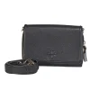 Tory Burch - Black Pebbled Leather Front Flap Crossbody Bag