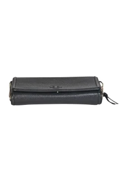 Tory Burch - Black Pebbled Leather Front Flap Crossbody Bag