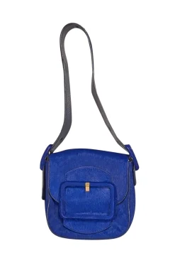Tory Burch - Blue Dahlia Mini Sawyer Genuine Calf Hair Shoulder Bag