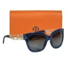 Tory Burch - Blue Oversized Sunglasses w/ Golden Geometric Accents
