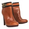 Tory Burch - Brown Leather Booties w/ Gold Buckle Sz 8