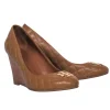 Tory Burch - Camel Quilter Leather Wedges w/ Classic T-Logo Sz 8.5