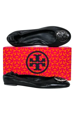 Tory Burch - Classic Black & Silver Flats Sz 10