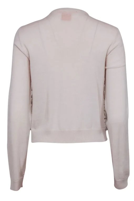 Tory Burch – Cream Fringe w/ Gold Button Cardigan Sz S
