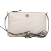 Tory Burch - Cream "Kira" Pebbled Leather Crossbody Bag